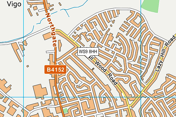WS9 8HH map - OS VectorMap District (Ordnance Survey)