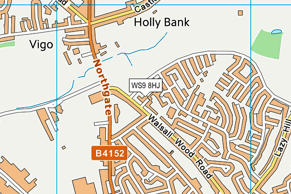 WS9 8HJ map - OS VectorMap District (Ordnance Survey)