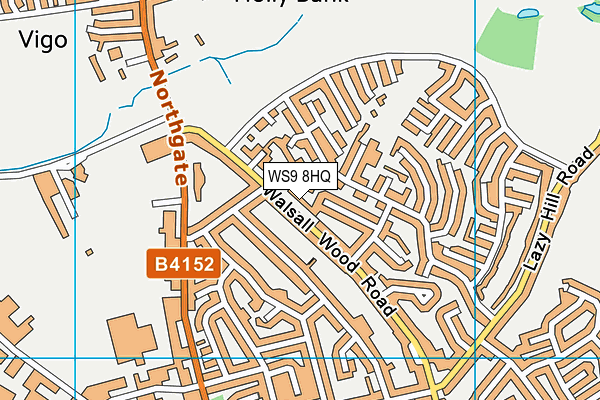 WS9 8HQ map - OS VectorMap District (Ordnance Survey)