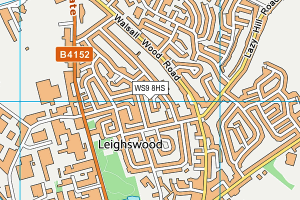 WS9 8HS map - OS VectorMap District (Ordnance Survey)