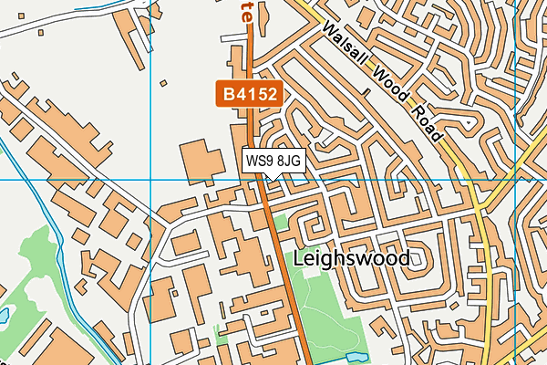 WS9 8JG map - OS VectorMap District (Ordnance Survey)