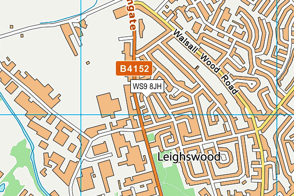 WS9 8JH map - OS VectorMap District (Ordnance Survey)