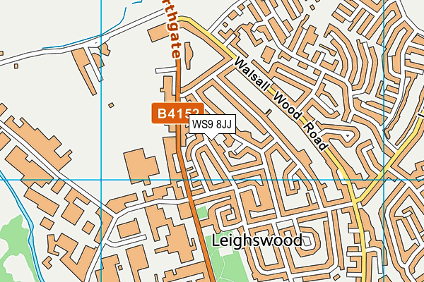 WS9 8JJ map - OS VectorMap District (Ordnance Survey)