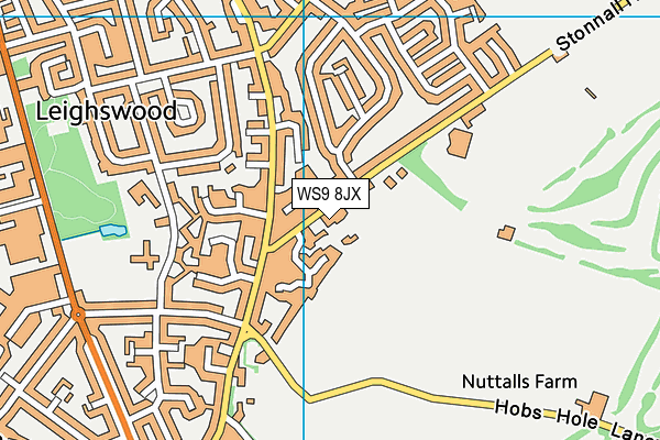 WS9 8JX map - OS VectorMap District (Ordnance Survey)