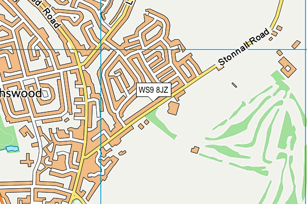 WS9 8JZ map - OS VectorMap District (Ordnance Survey)