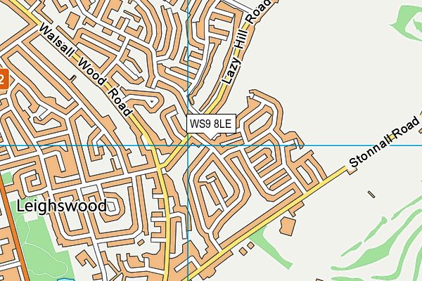 WS9 8LE map - OS VectorMap District (Ordnance Survey)