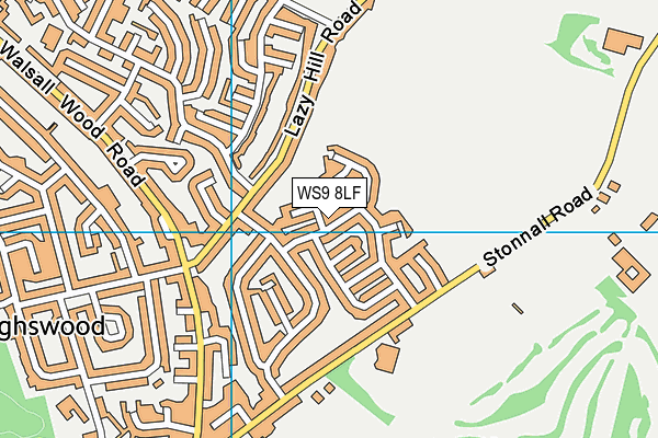 WS9 8LF map - OS VectorMap District (Ordnance Survey)