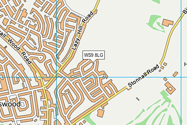 WS9 8LG map - OS VectorMap District (Ordnance Survey)