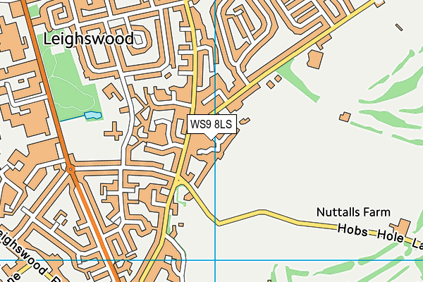 WS9 8LS map - OS VectorMap District (Ordnance Survey)