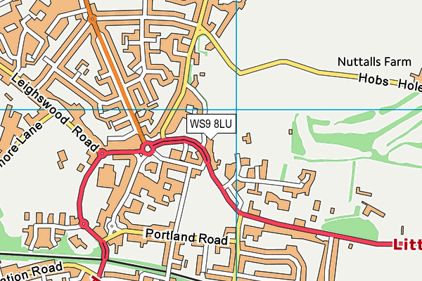 WS9 8LU map - OS VectorMap District (Ordnance Survey)