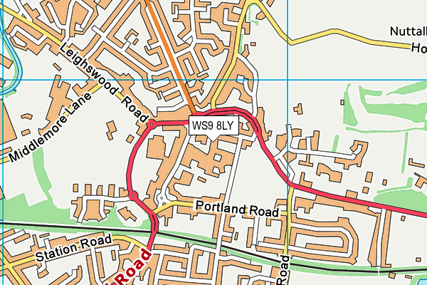 WS9 8LY map - OS VectorMap District (Ordnance Survey)