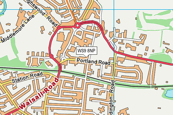 WS9 8NP map - OS VectorMap District (Ordnance Survey)