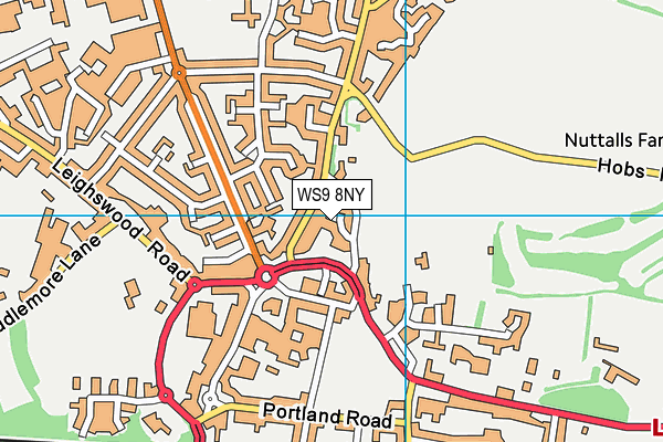 WS9 8NY map - OS VectorMap District (Ordnance Survey)