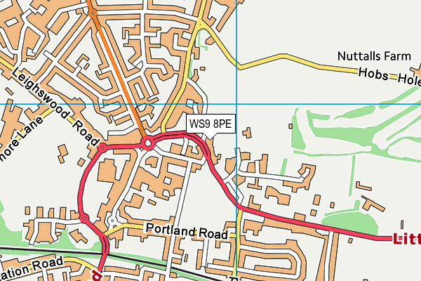 WS9 8PE map - OS VectorMap District (Ordnance Survey)