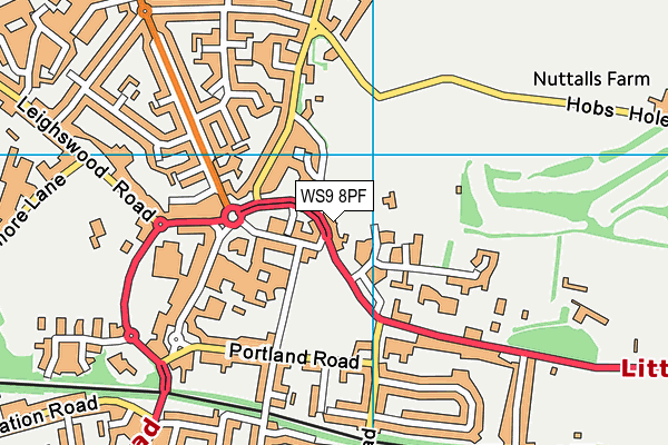 WS9 8PF map - OS VectorMap District (Ordnance Survey)