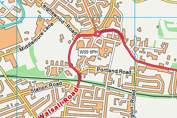 WS9 8PH map - OS VectorMap District (Ordnance Survey)