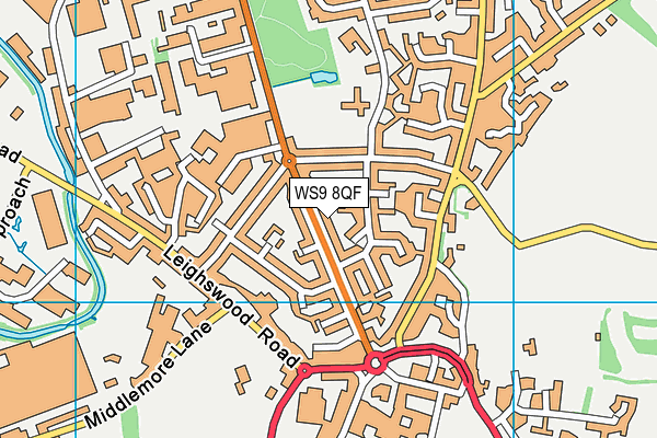 WS9 8QF map - OS VectorMap District (Ordnance Survey)