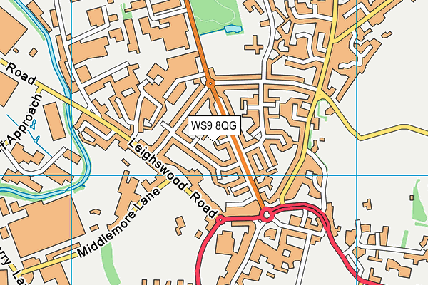 WS9 8QG map - OS VectorMap District (Ordnance Survey)