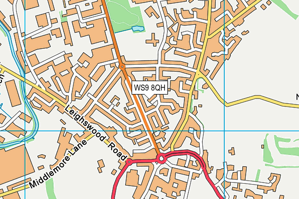 WS9 8QH map - OS VectorMap District (Ordnance Survey)