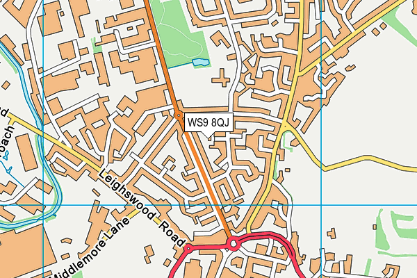 WS9 8QJ map - OS VectorMap District (Ordnance Survey)