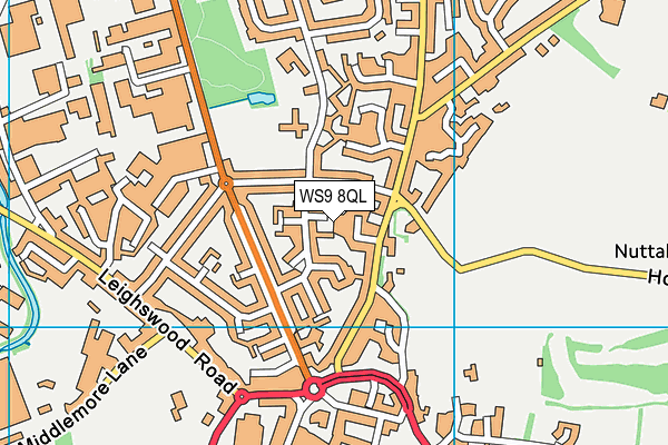 WS9 8QL map - OS VectorMap District (Ordnance Survey)