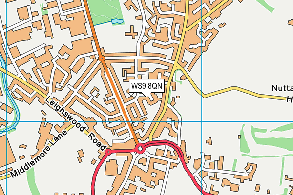 WS9 8QN map - OS VectorMap District (Ordnance Survey)