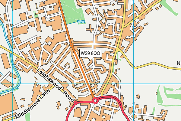 WS9 8QQ map - OS VectorMap District (Ordnance Survey)