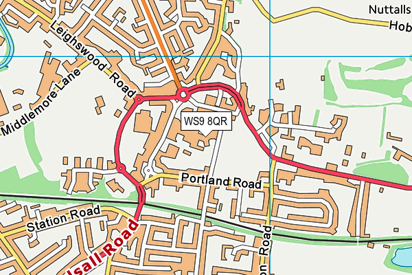 The Gym Aldridge map (WS9 8QR) - OS VectorMap District (Ordnance Survey)