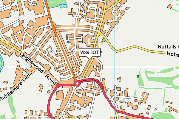 WS9 8QT map - OS VectorMap District (Ordnance Survey)