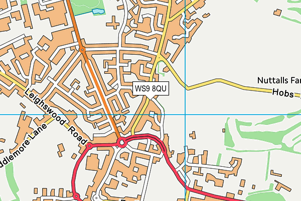 WS9 8QU map - OS VectorMap District (Ordnance Survey)