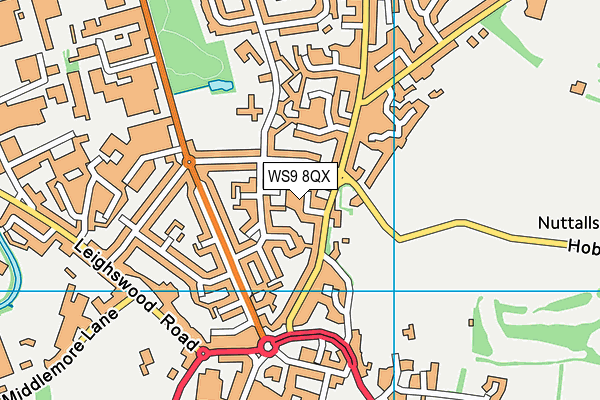 WS9 8QX map - OS VectorMap District (Ordnance Survey)