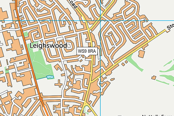 WS9 8RA map - OS VectorMap District (Ordnance Survey)