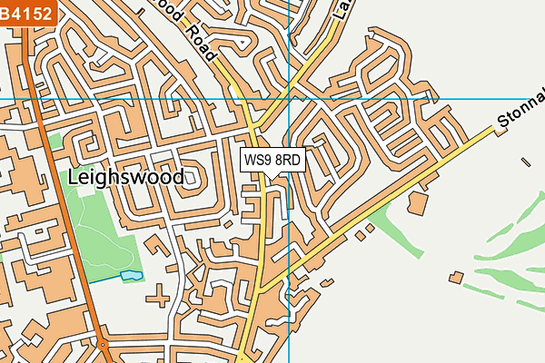 WS9 8RD map - OS VectorMap District (Ordnance Survey)