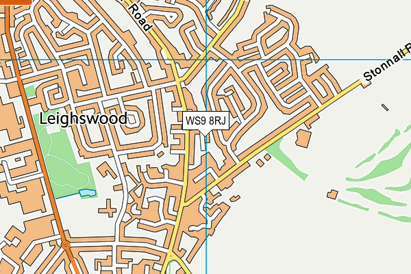 WS9 8RJ map - OS VectorMap District (Ordnance Survey)