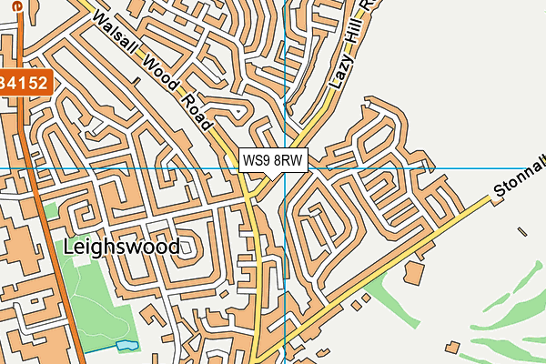 WS9 8RW map - OS VectorMap District (Ordnance Survey)
