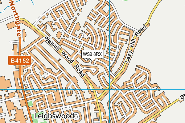 WS9 8RX map - OS VectorMap District (Ordnance Survey)