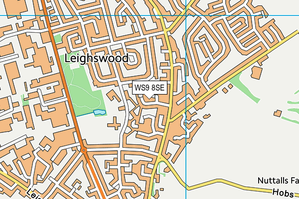 WS9 8SE map - OS VectorMap District (Ordnance Survey)