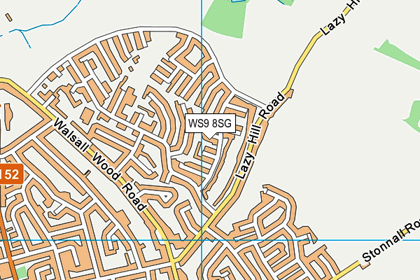 WS9 8SG map - OS VectorMap District (Ordnance Survey)