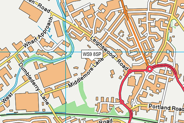 WS9 8SP map - OS VectorMap District (Ordnance Survey)