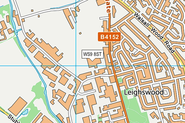 WS9 8ST map - OS VectorMap District (Ordnance Survey)