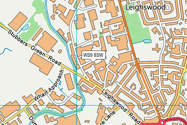 WS9 8SW map - OS VectorMap District (Ordnance Survey)