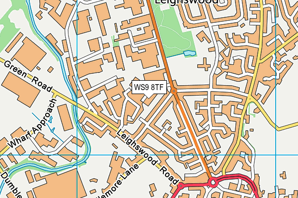 WS9 8TF map - OS VectorMap District (Ordnance Survey)