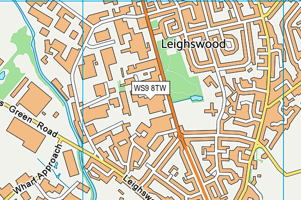 WS9 8TW map - OS VectorMap District (Ordnance Survey)
