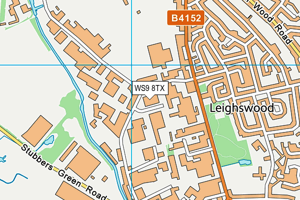 WS9 8TX map - OS VectorMap District (Ordnance Survey)