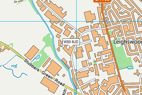 WS9 8UD map - OS VectorMap District (Ordnance Survey)