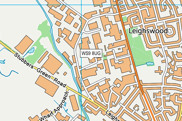 WS9 8UG map - OS VectorMap District (Ordnance Survey)