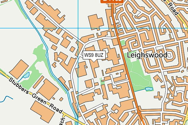 WS9 8UZ map - OS VectorMap District (Ordnance Survey)