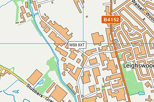 WS9 8XT map - OS VectorMap District (Ordnance Survey)