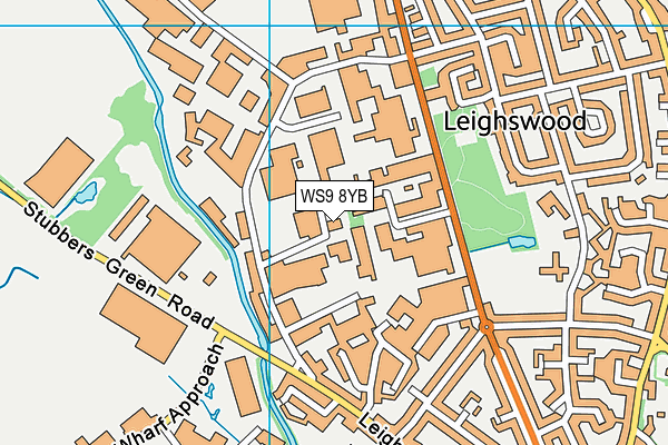 WS9 8YB map - OS VectorMap District (Ordnance Survey)