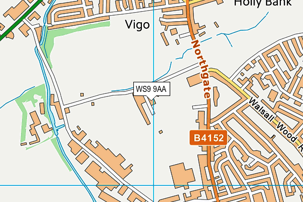 WS9 9AA map - OS VectorMap District (Ordnance Survey)